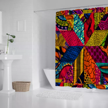 Load image into Gallery viewer, Multipattern African Print Shower Curtain