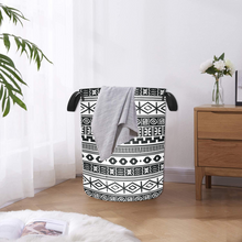 Load image into Gallery viewer, Black_White Aztec African Print Dirty Clothes Storage
