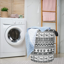 Load image into Gallery viewer, Black_White Aztec African Print Dirty Clothes Storage