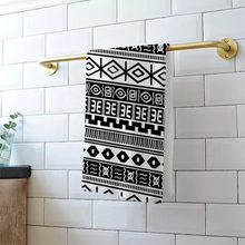 Load image into Gallery viewer, Black_White Aztec Bath/Beach Towel