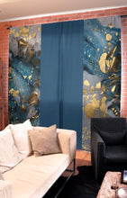 Load image into Gallery viewer, Blue Marble Shine African Print Window Curtain