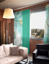 Load image into Gallery viewer, Mint Marble Shine African Print Window Curtain