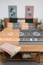 Load image into Gallery viewer, B/W Bogolan 3PCs bedding set Quilt/Duvet cover
