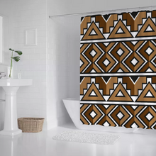 Load image into Gallery viewer, Beige Bee African Print Shower Curtain