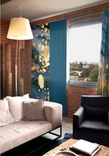Load image into Gallery viewer, Blue Marble Shine African Print Window Curtain