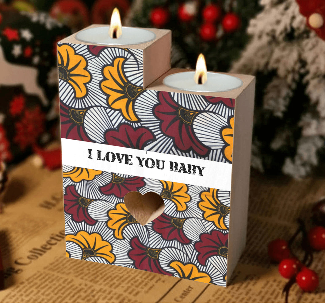 Ankara Floral candlestick Candle holder Love Romantic Anniversary Couple Friend