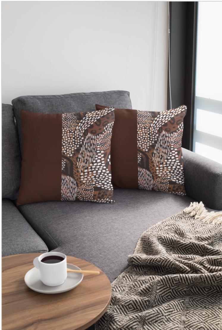 Brown Dots Tribal Pillow Cushion Cover