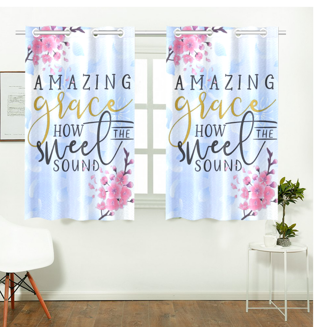 Amazing Grace Print Window Curtain