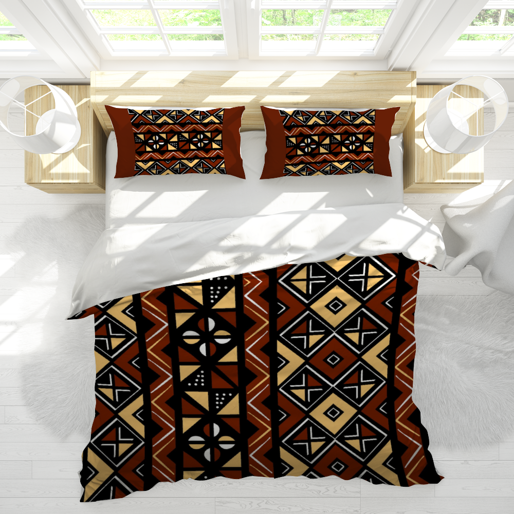 Bogolan  3PCs bedding set Quilt/Duvet cover