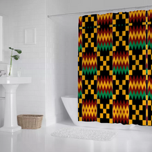 Load image into Gallery viewer, Kente Grid African Print Shower Curtain
