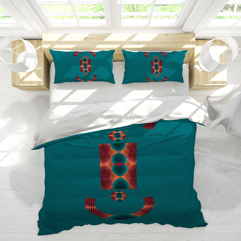 Deep Minimalist Africanprint 3PCs bedding set Quilt/Duvet cover