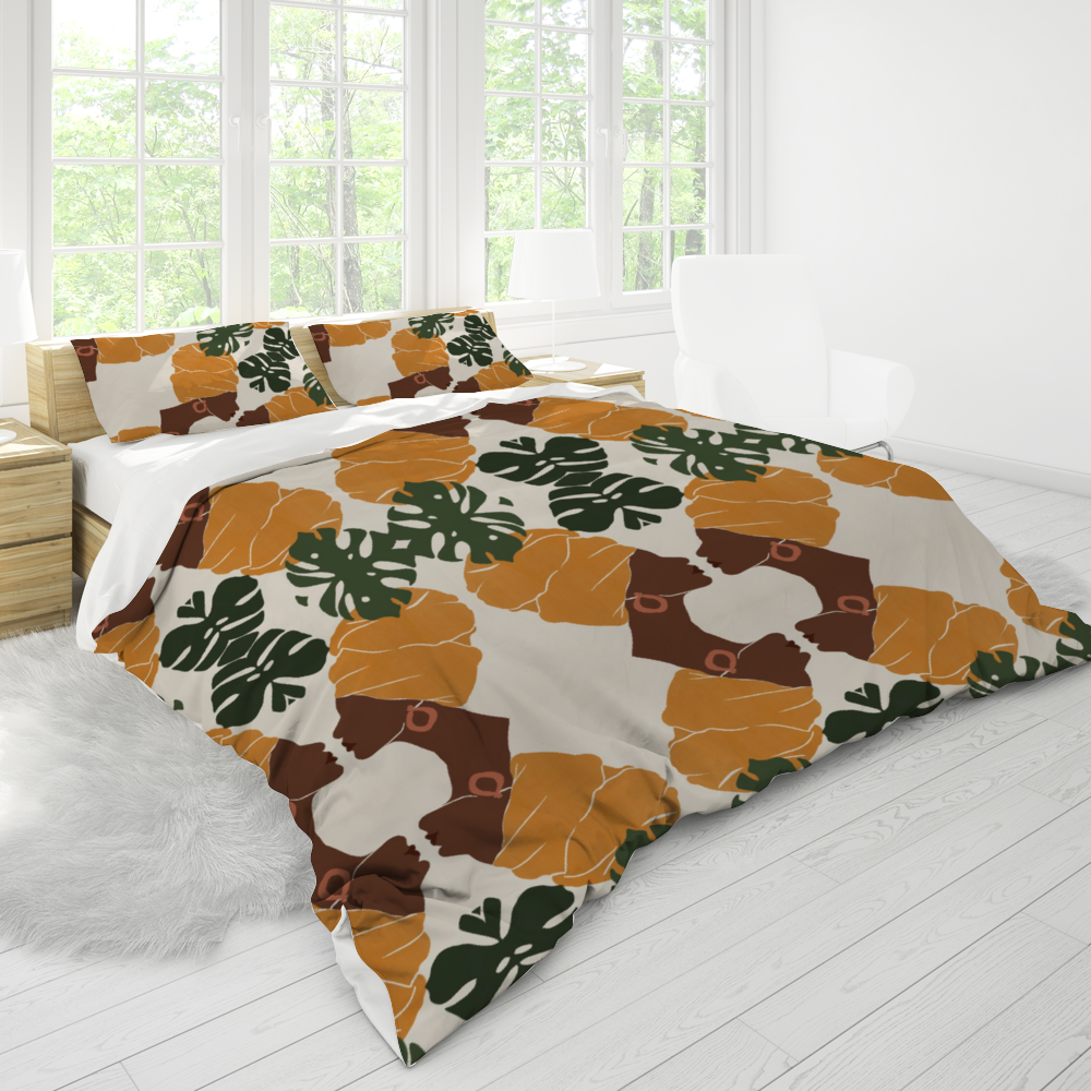 Afrowoman 3PCs bedding set Quilt/Duvet cover