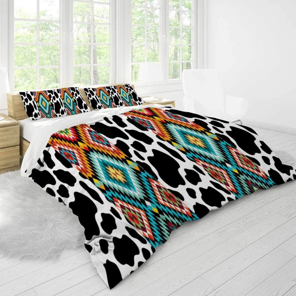 Multi Bohemian Aztec 3PCs Bedding Quilt/Duvet cover