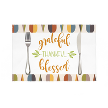 Load image into Gallery viewer, Afro Minimalist  Grateful Thankful Placemat
