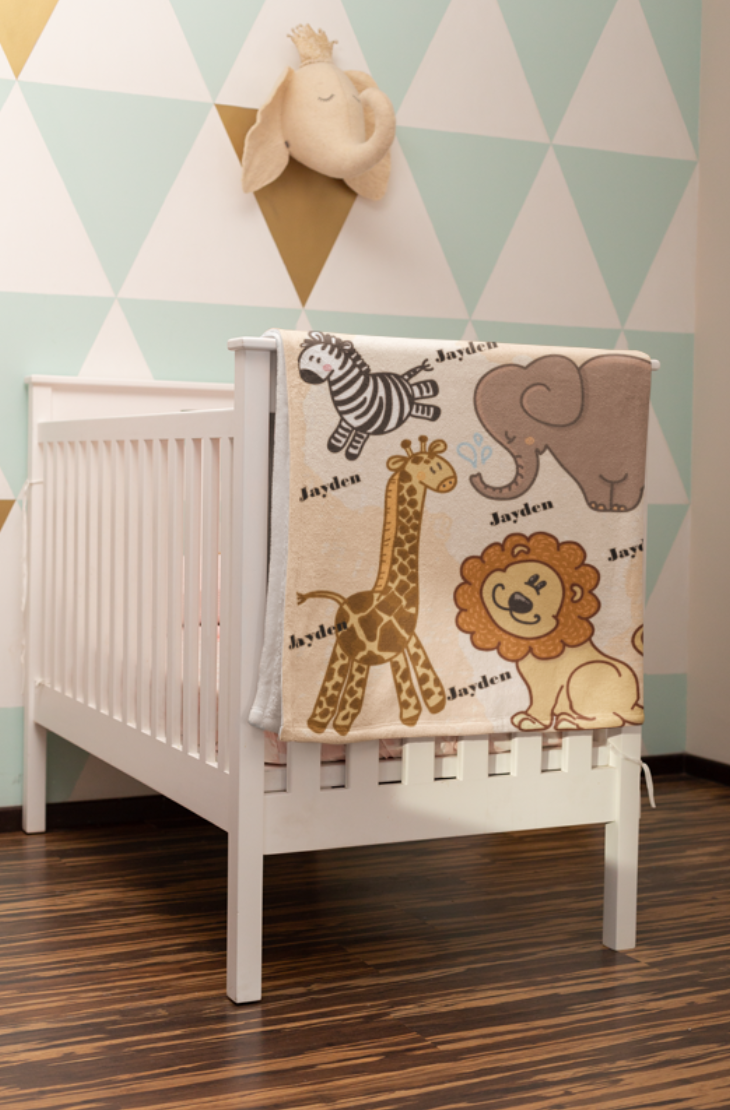 Safari Personalized Baby/Toddler Throw/ blanket