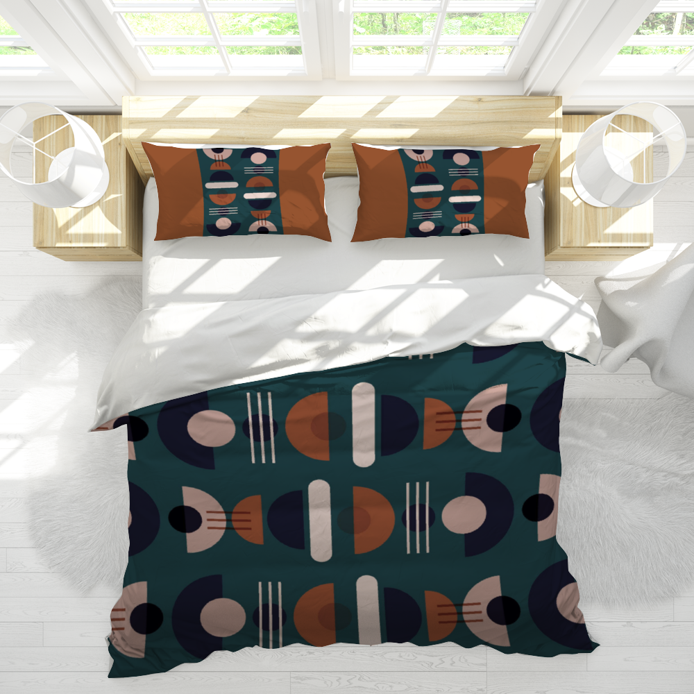 Geometric 3PCs bedding set Quilt/Duvet cover